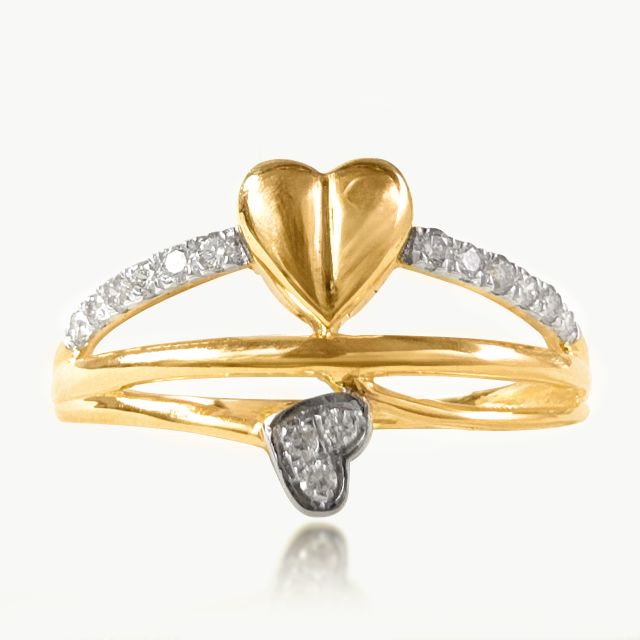 Two Hearts Diamond Ring