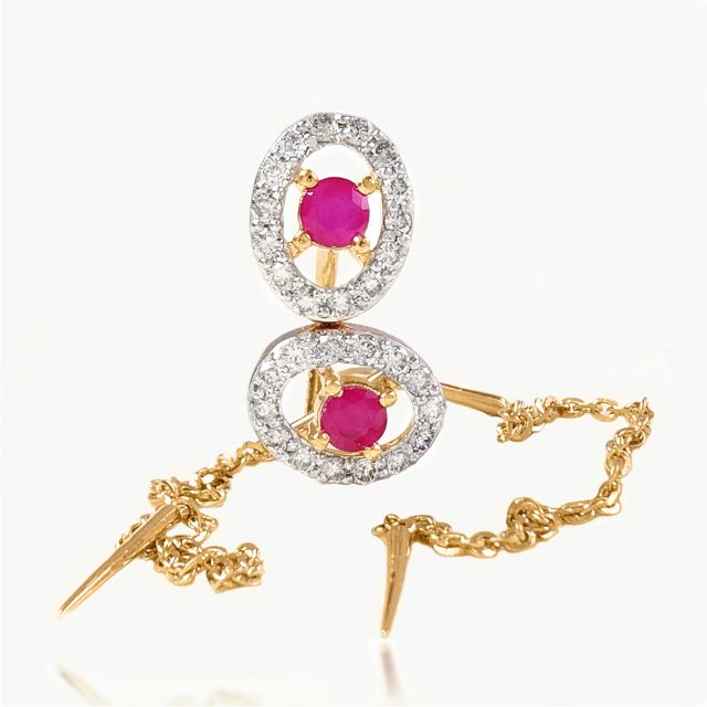 Lennon Pink Diamond Oval Shape Earrings
