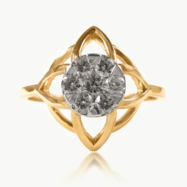 Geometric Trilliant Diamond Ring