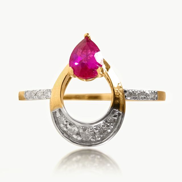 Red Diamond Drops Ring
