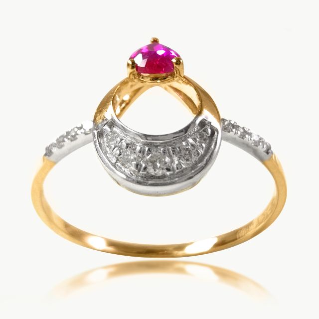 Red Diamond Drops Ring