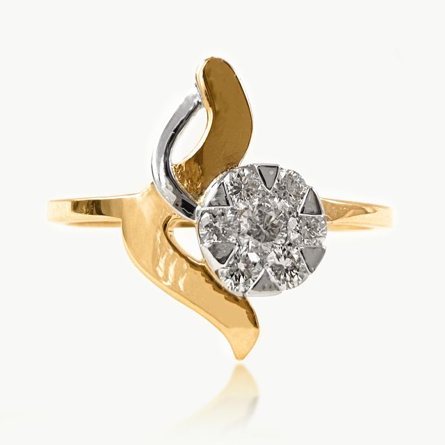 Moon's Wave Dainty Diamond Ring