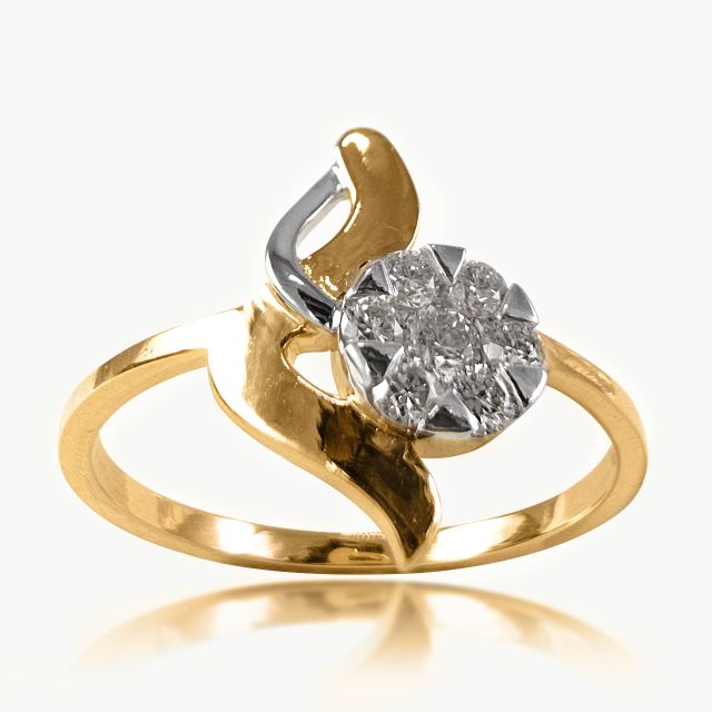 Moon's Wave Dainty Diamond Ring