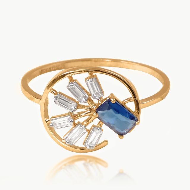 Blue Halo Cocktail Diamond Ring