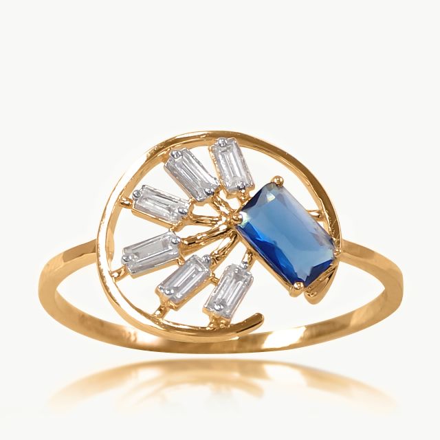 Blue Halo Cocktail Diamond Ring