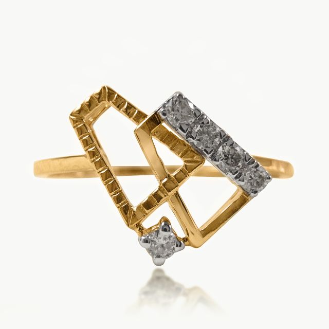 Geometric Harmony Diamond Ring