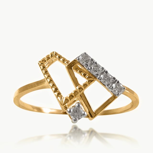 Geometric Harmony Diamond Ring