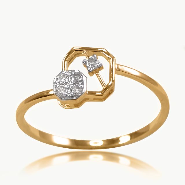 Prism loop Dainty Diamond Ring