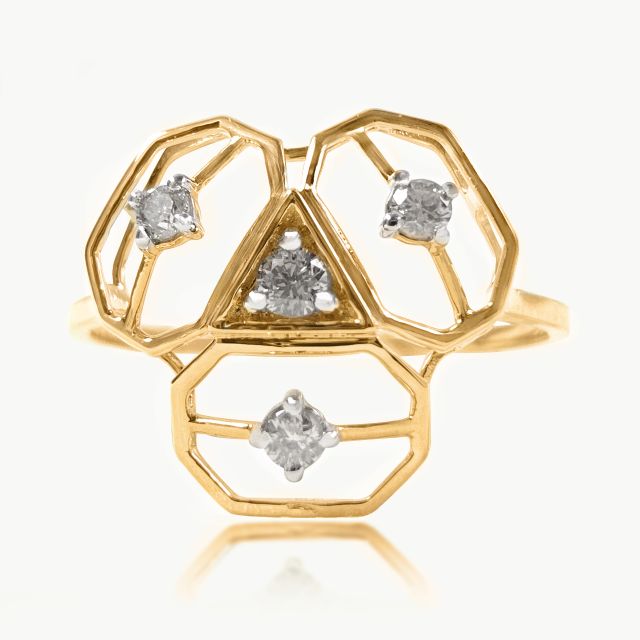 Octagonal Bloom Diamond Ring