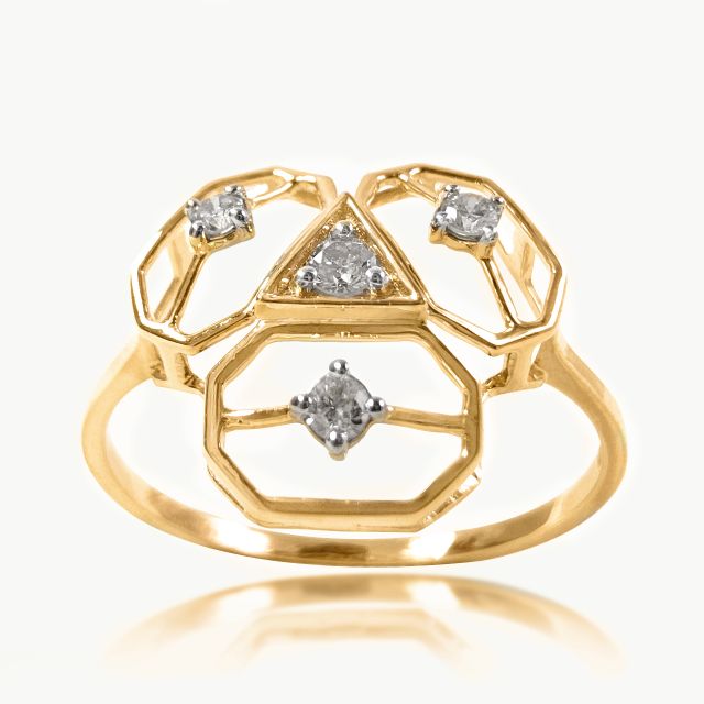 Octagonal Bloom Diamond Ring