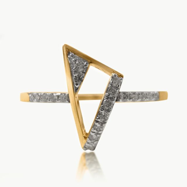 Geometric Delta Diamond Ring