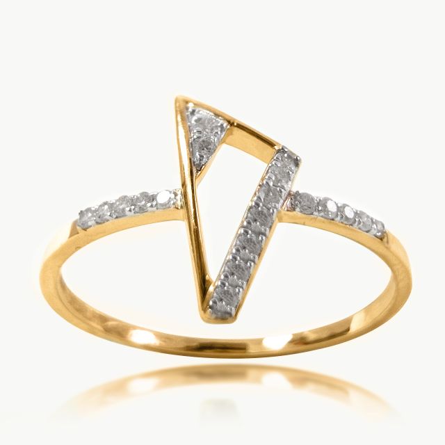 Geometric Delta Diamond Ring