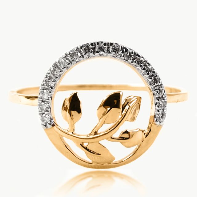 Eithan  Leaf Design Diamond Rings