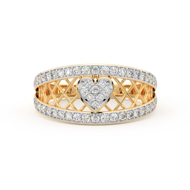 Heart Jaal Diamond Engagement Ring