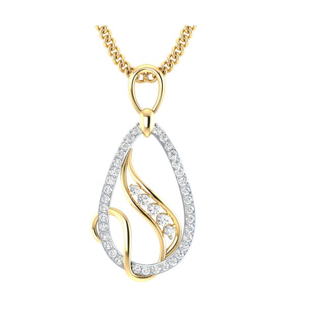 Ambar Round Diamond Office Wear Pendant