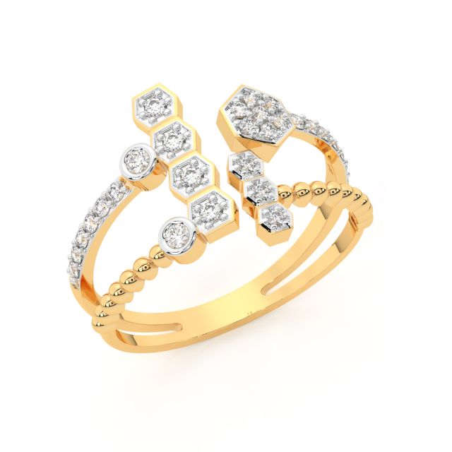 Abstract Blooms Diamond Engagement Ring
