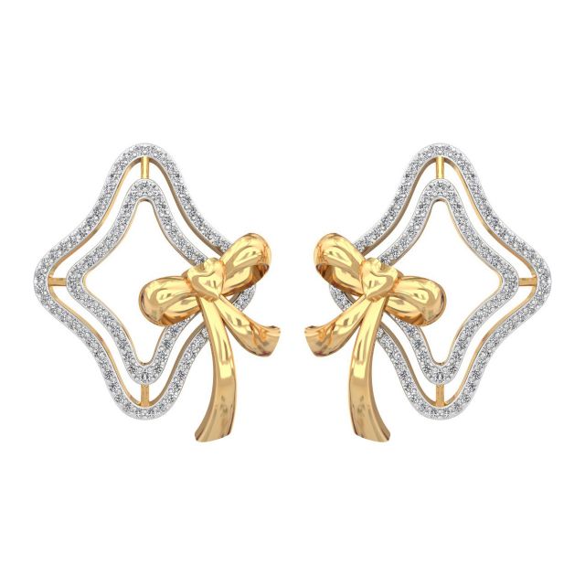 Diamond Geometry stud Earrings