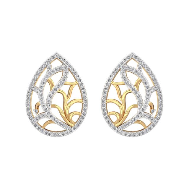 Buy Golden Diamond Tear Drop Earrings