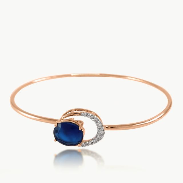 Blue Oval Design Diamond Bracelet
