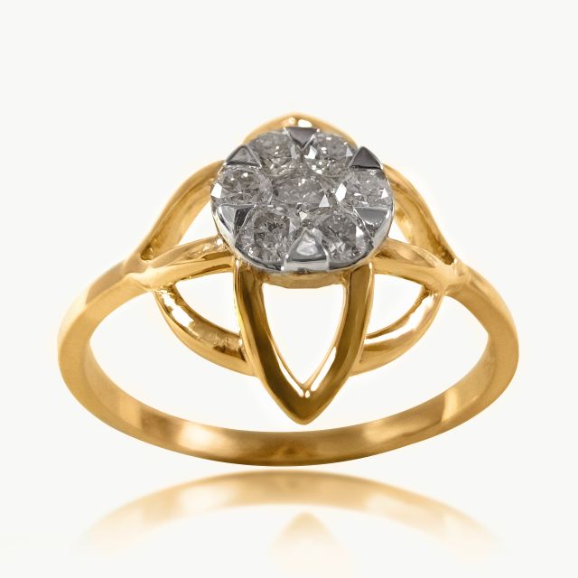 Geometric Trilliant Diamond Ring