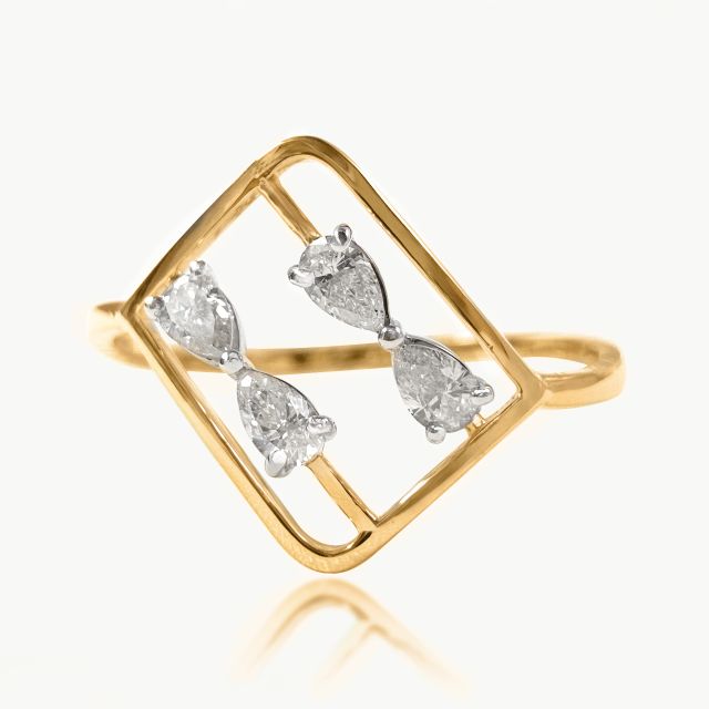Framed Pear Diamond Ring