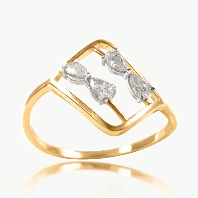 Framed Pear Diamond Ring