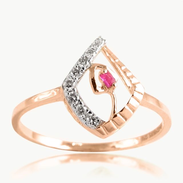 Red Swirl Diamond Ring