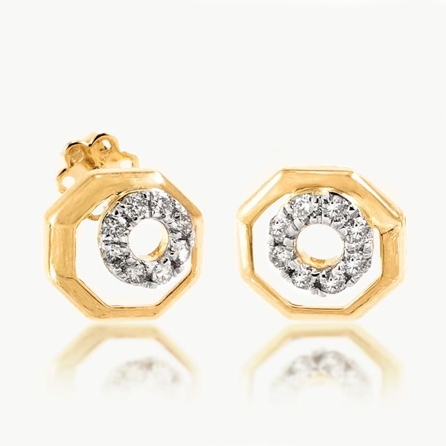 Mrinal Hexagon Diamond Stud Earrings