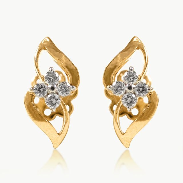 Sarvin Twisted love Diamond Stud Earrings For Her
