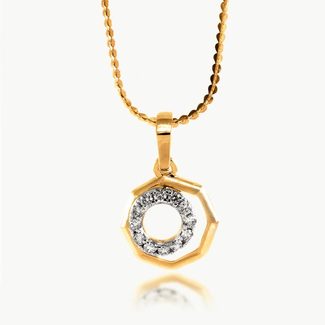 Mrinal Hexagon Diamond Pendant