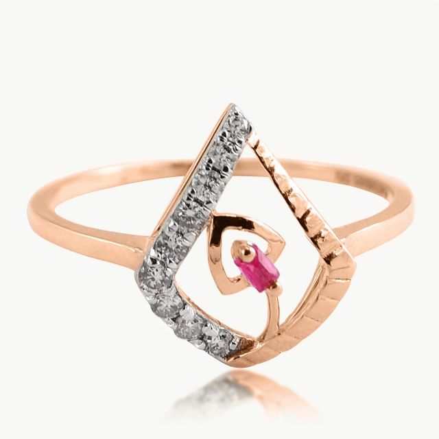 Red Swirl Diamond Ring