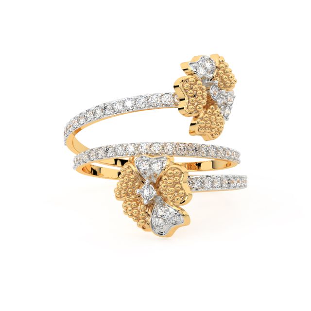 Twin Floral Diamond Ring