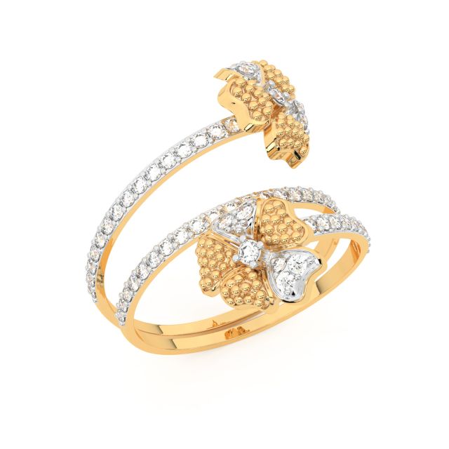 Twin Floral Diamond Ring