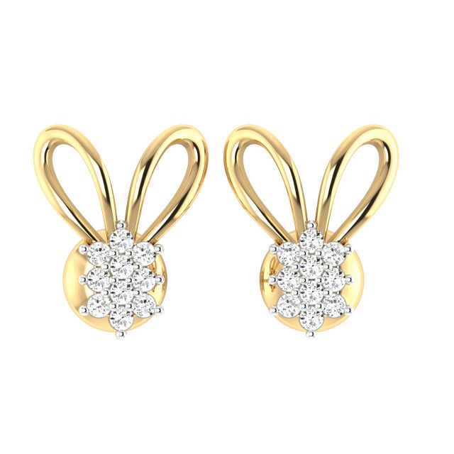 Esme Mickey Diamond Stud Earrings For Her