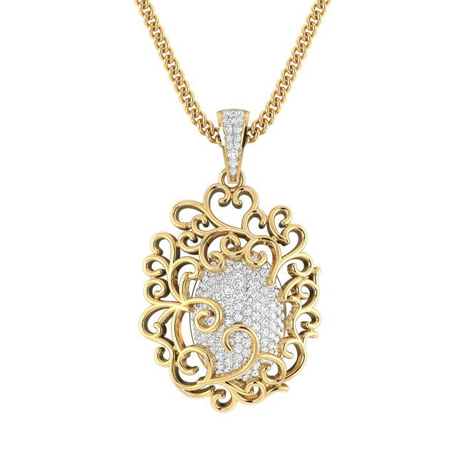Giana Round Diamond Office Wear Pendant