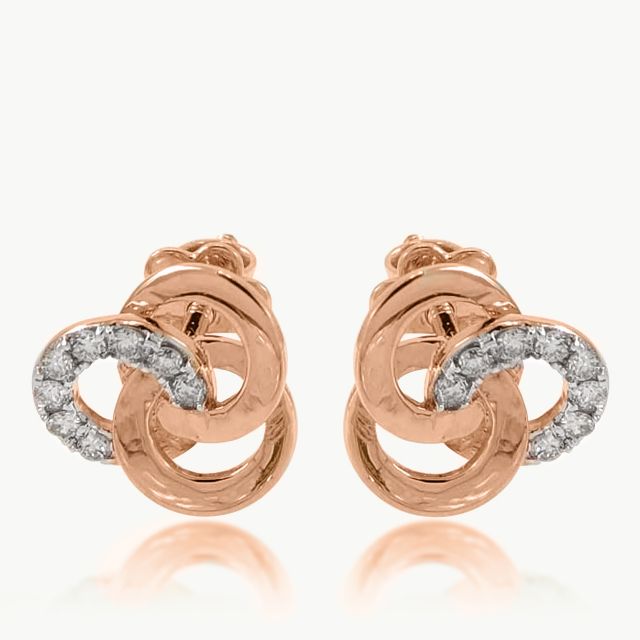 Emi Flower Design Diamond Stud Earrings For Her
