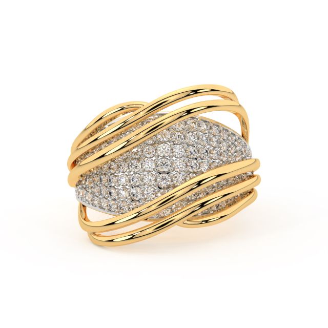Stylish Waves Diamond Ring