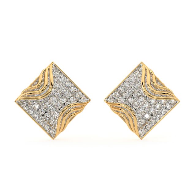 Quadrangle Design Diamond Earrings