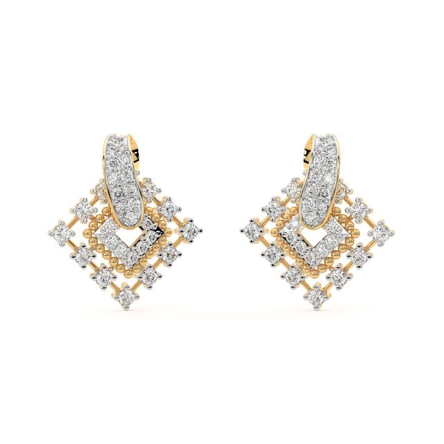 Designer Square Diamond Earrings