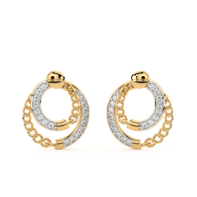 Boteh Beauty Gold Diamond Earrings