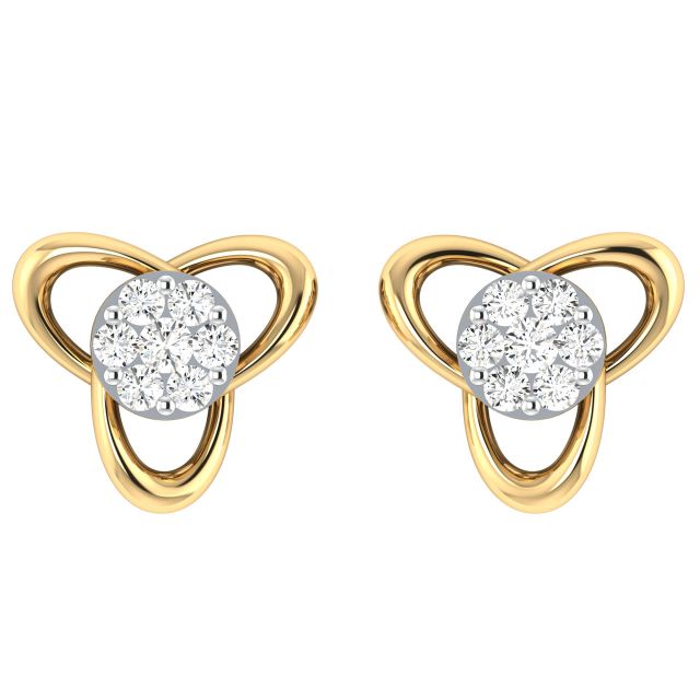 Autumn Round Diamond Stud Earring