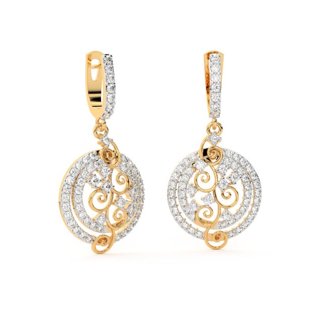 Ripple Round Diamond Earrings