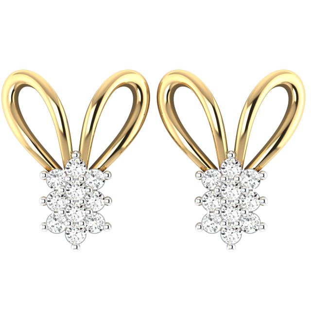 Esme Mickey Diamond Stud Earrings For Her