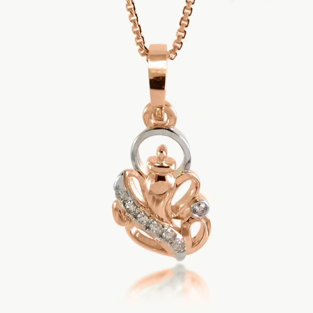 Ganesha Round Diamond Pendants