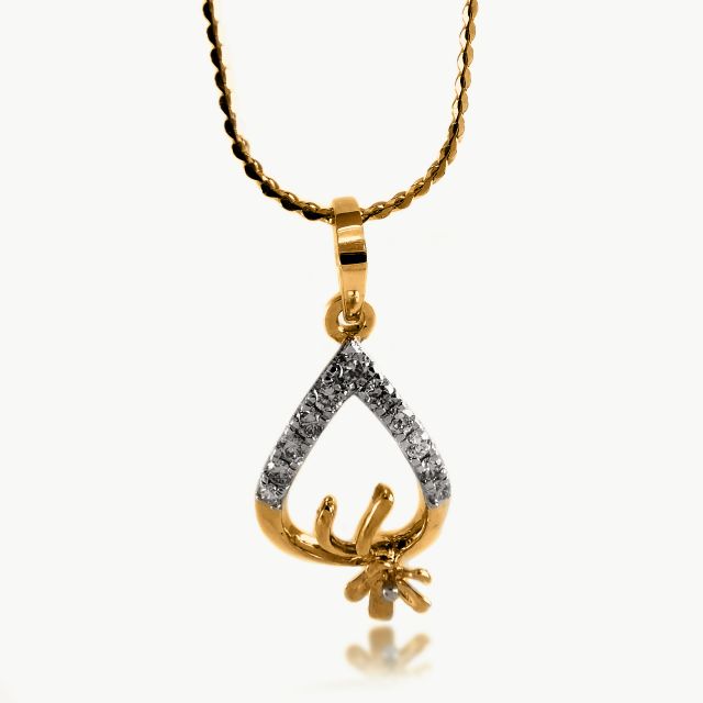 Ashmik Pear Design Diamond Pendant