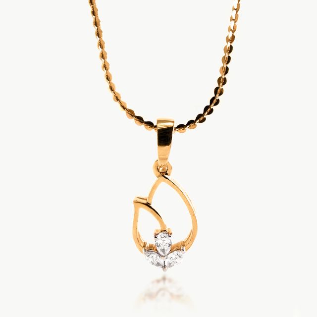 Itish Leaf Designer Diamond Pendant