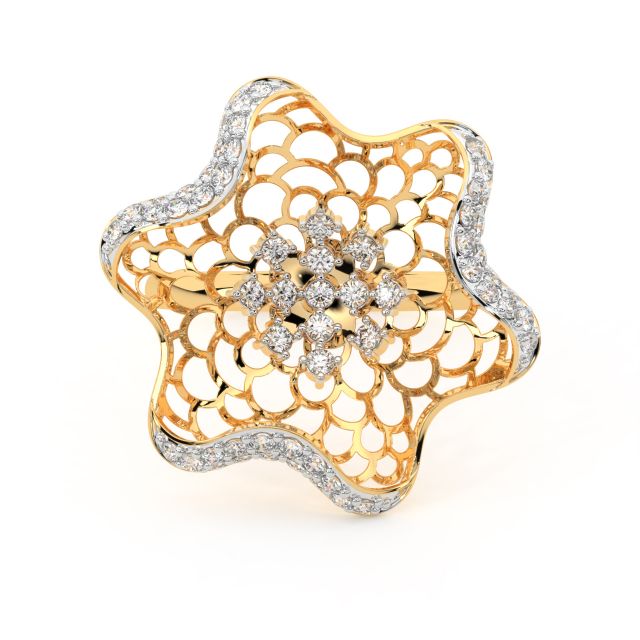 The Opening Flower Design Diamond Ring