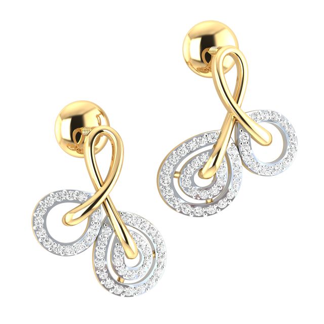 Carly Round Diamond Stud Earrings