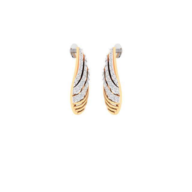 Shell Design Diamond Stud Earrings