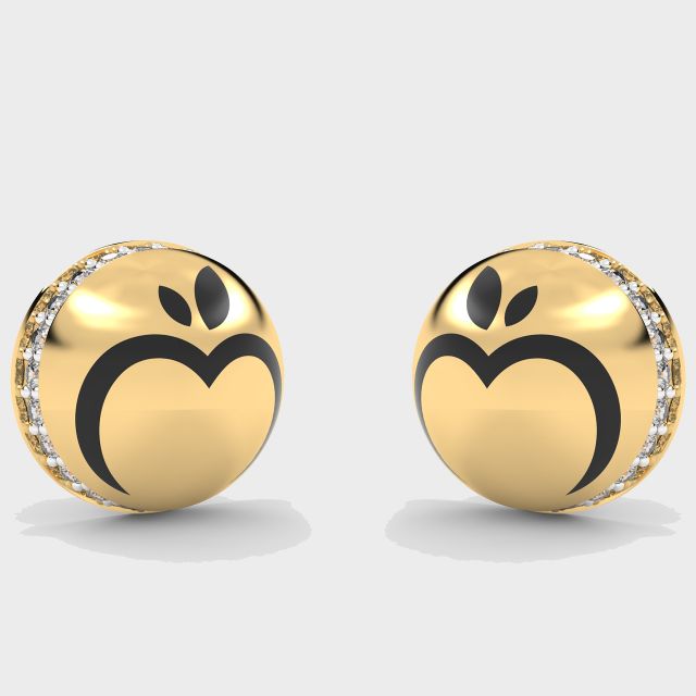 Round Design Diamond Stud Earrings